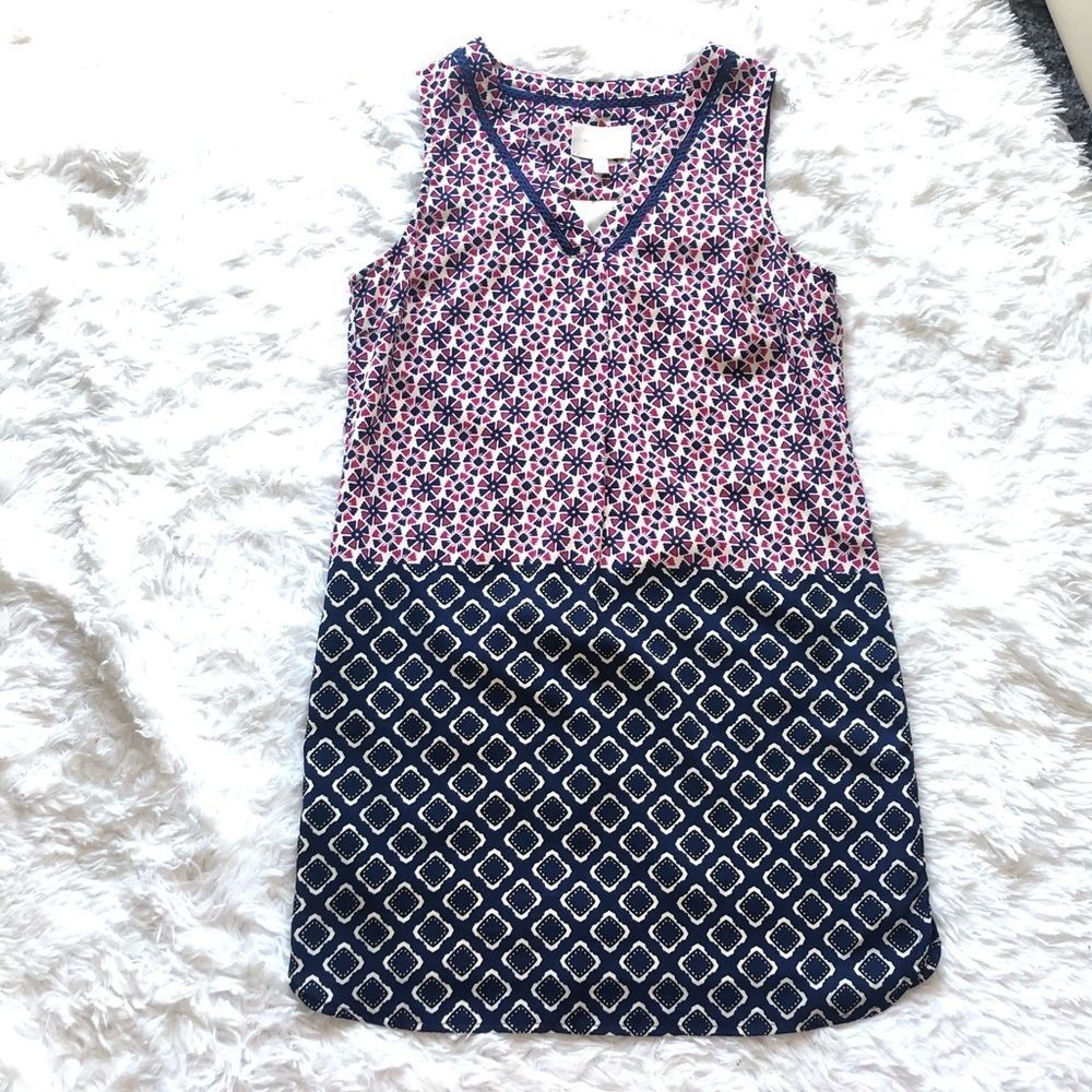 ANTHROPOLOGIE SKIES ARE BLUE SLEEVELESS SHIFT DRESS SIZE SMALL